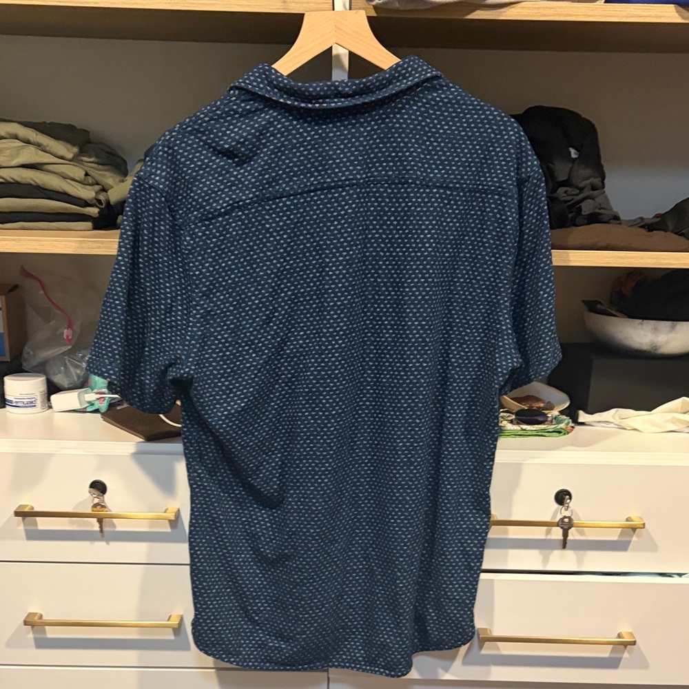 Faherty Navy Patterned Casual Shirt - Picture 3 of 3